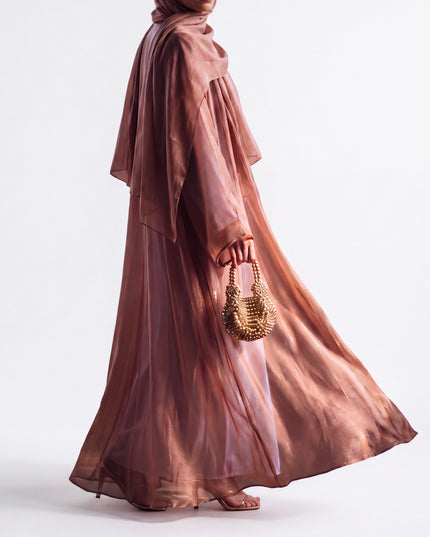Organza Luxe Abaya - Tawny