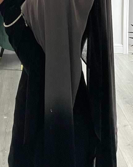 Tie Dye Modal Ombre Hijab - Black/Grey