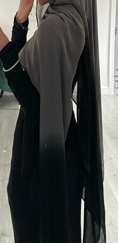 Tie Dye Modal Ombre Hijab - Black/Grey