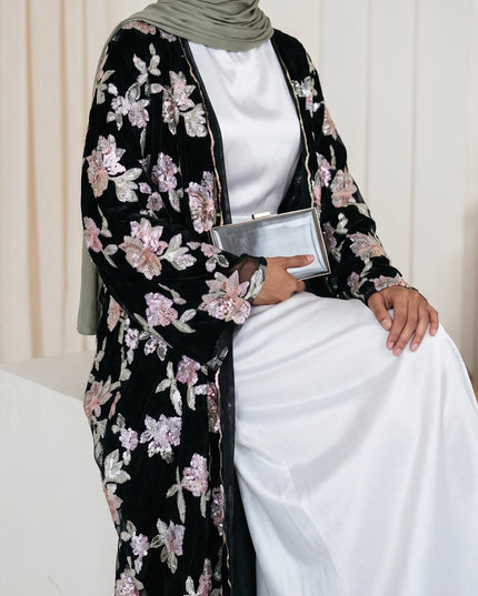 Black Blossom Abaya