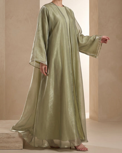 Organza Luxe Abaya - Olive