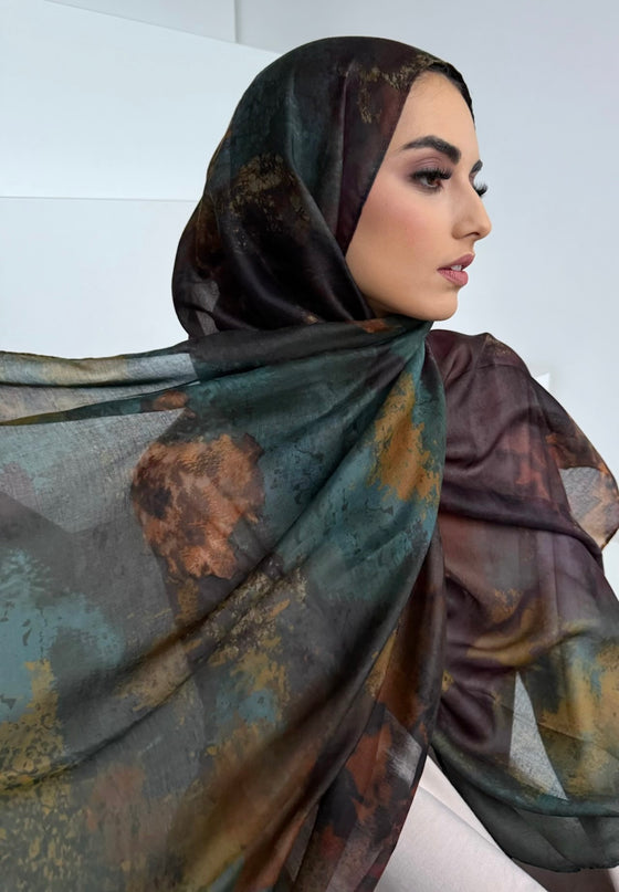 Tie Dye Modal Hijab - Autumn