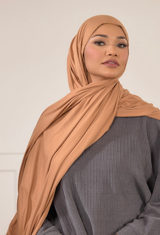 Maxi Jersey Hijab - Caramel