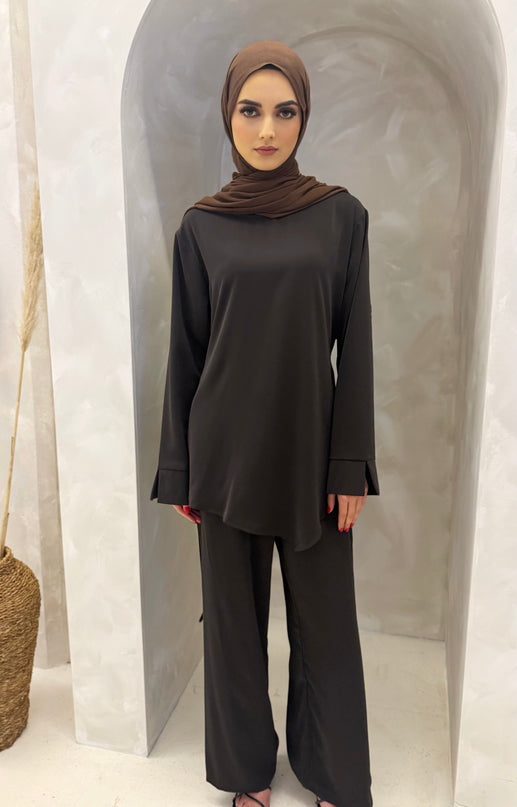 Nidha Co-ord Set - Walnut