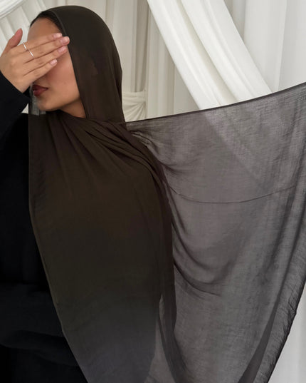 Tie Dye Modal Ombre Hijab - Khaki/Grey