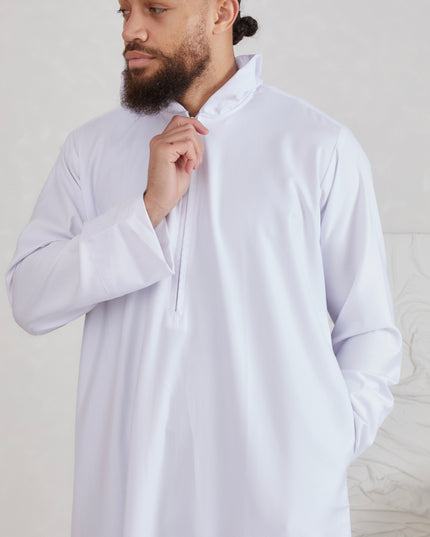 Men's Hooded Thobe - White
