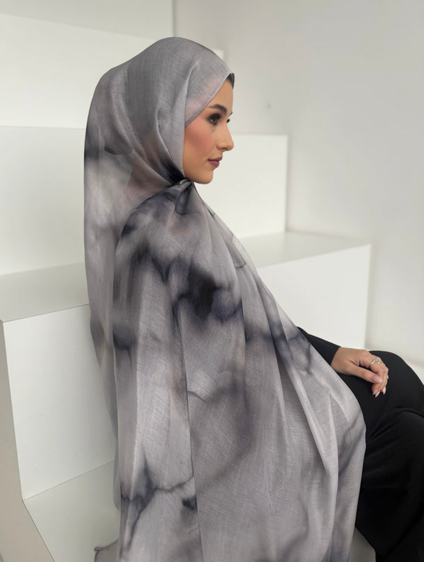 Tie Dye Modal Hijab - Storm