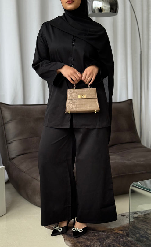 Button Co-ord Set - Black
