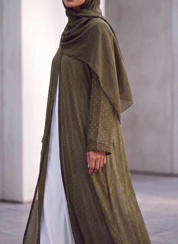 Olive Net Abaya