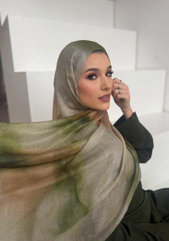 Tie Dye Modal Hijab - Forest