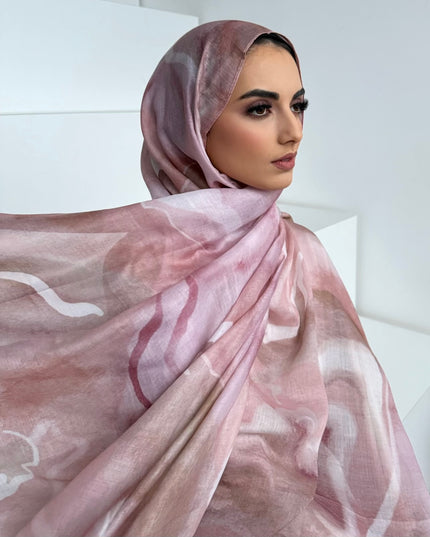 Tie Dye Modal Hijab - Blush