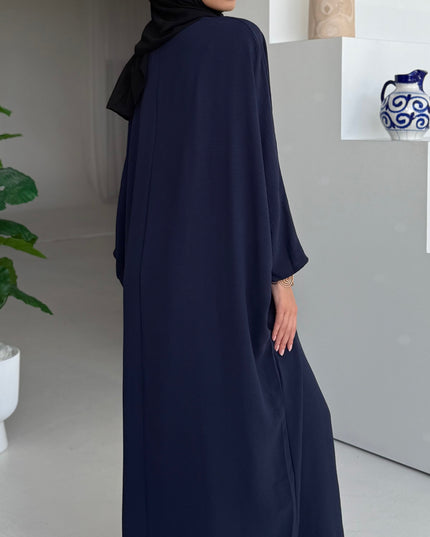 Basic Batwing Abaya - Navy