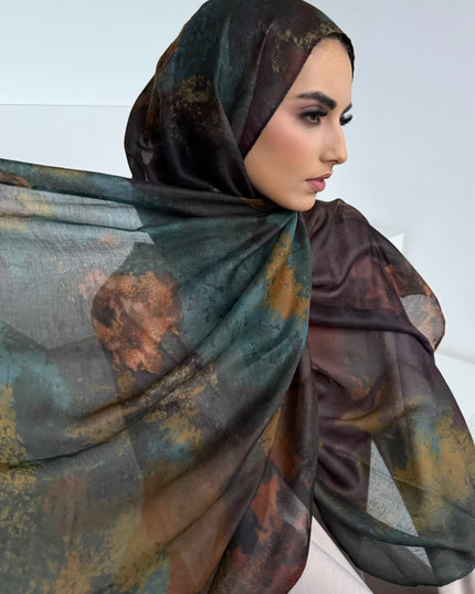 Tie Dye Modal Hijab - Autumn
