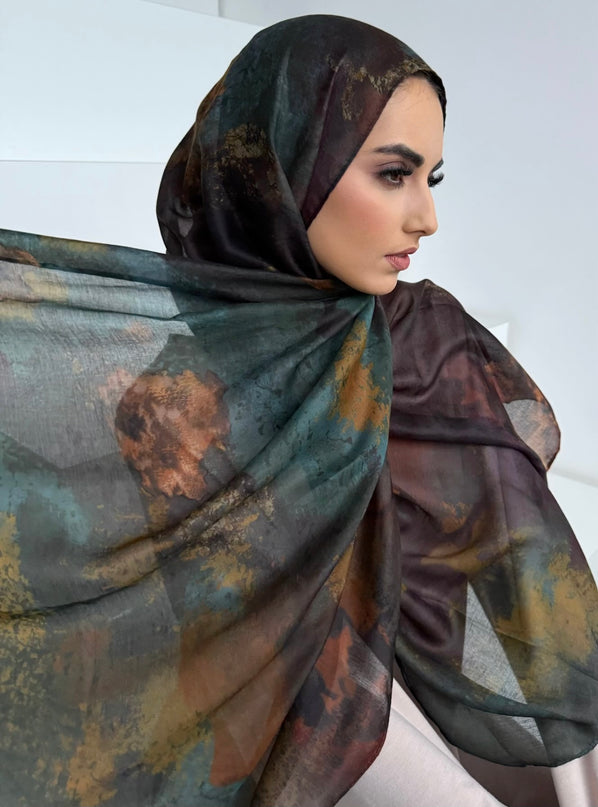 Tie Dye Modal Hijab - Autumn