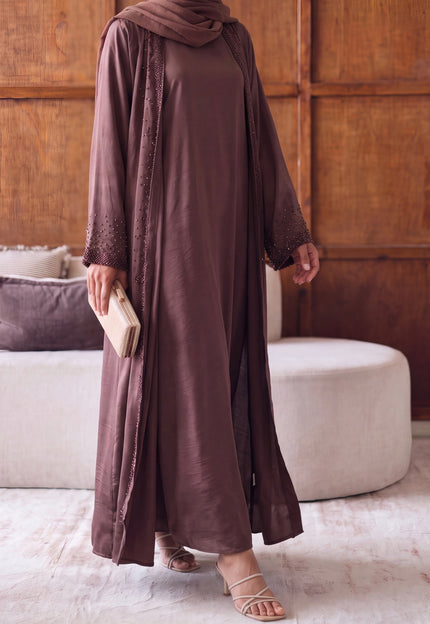 <strong>Mink Beaded Abaya Set</strong>