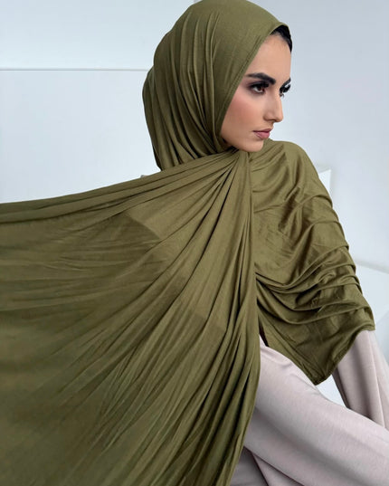 Maxi Jersey Hijab - Olive