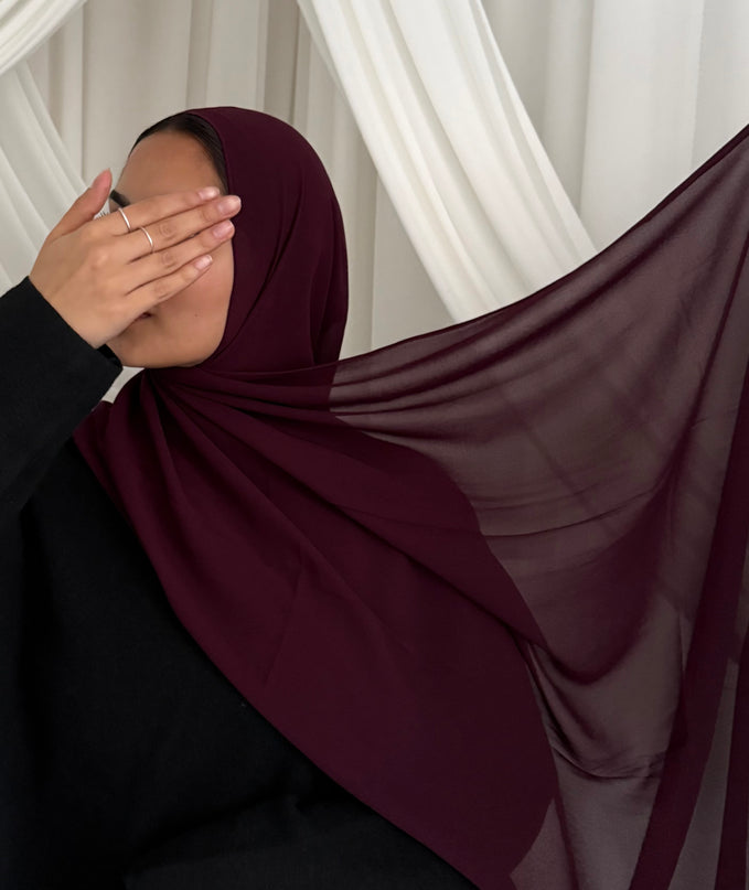 Soft Chiffon Hijab - Plum