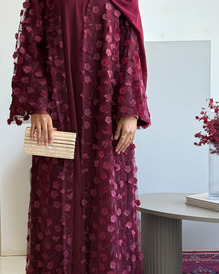 Ruby Red Abaya Set