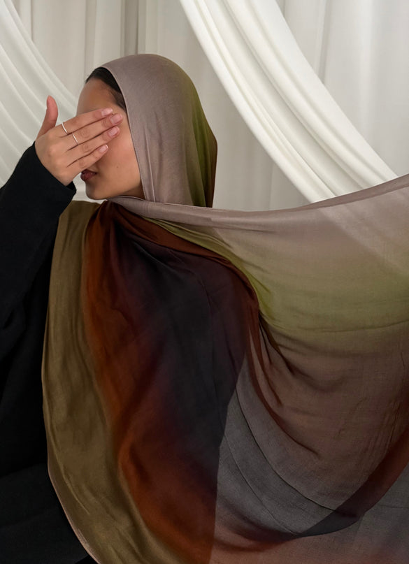 Tie Dye Modal Ombre Hijab - Earth