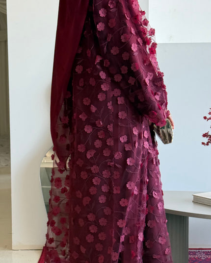 Ruby Red Abaya Set