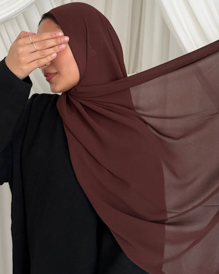 Soft Chiffon Hijab - Chocolate