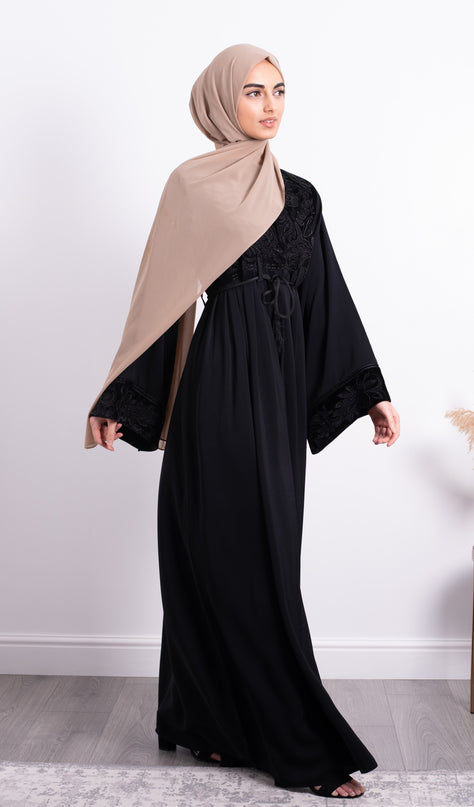 Aaliya Collections Mia Velvet Embroidered Abaya